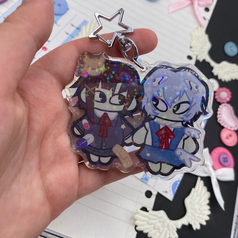 Cyber besties keychain
