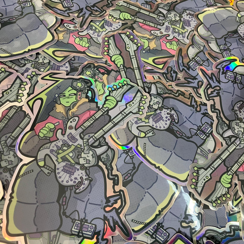 alien girl sticker holo