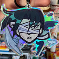 Anime holo keychain bandage face