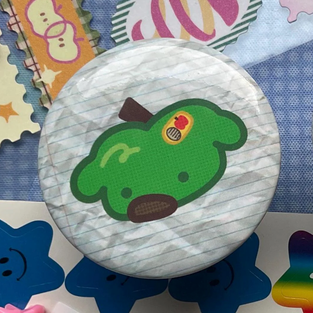 Apple dog metal back buttons