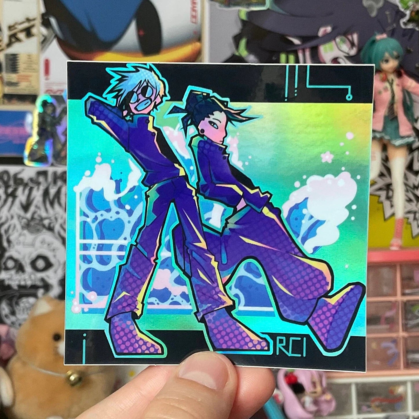 Blue buddies album style sticker 