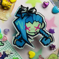 blue punk keychain