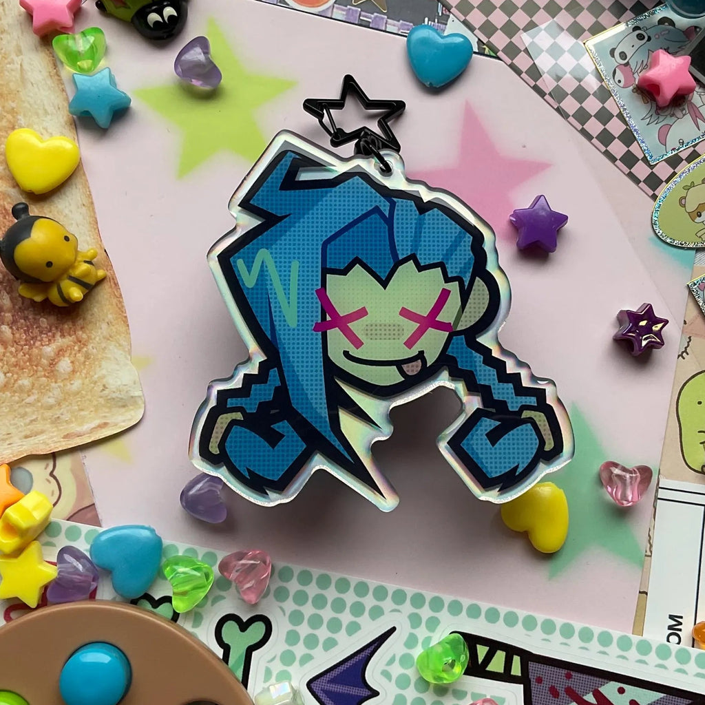 blue punk keychain