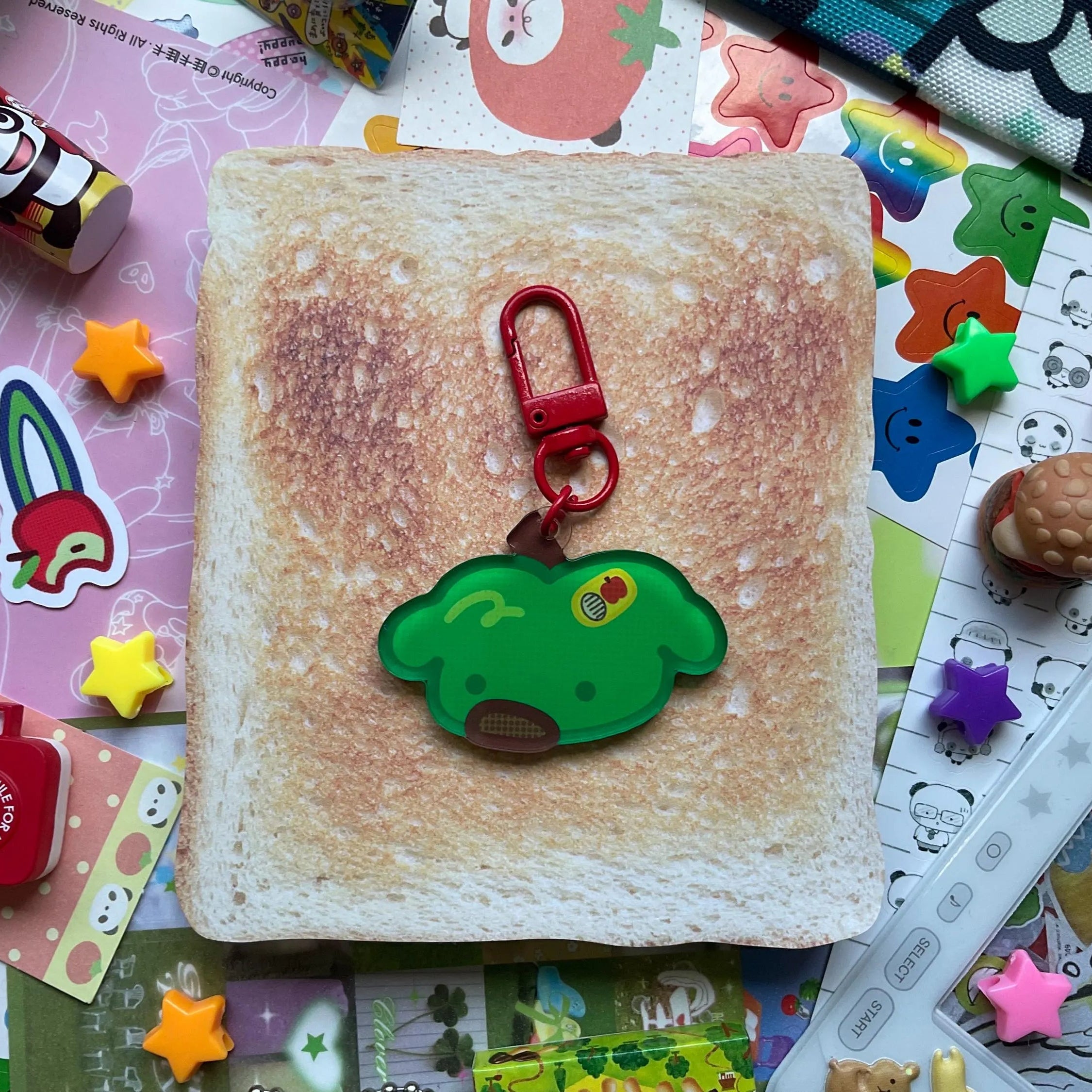 Green apple keychain