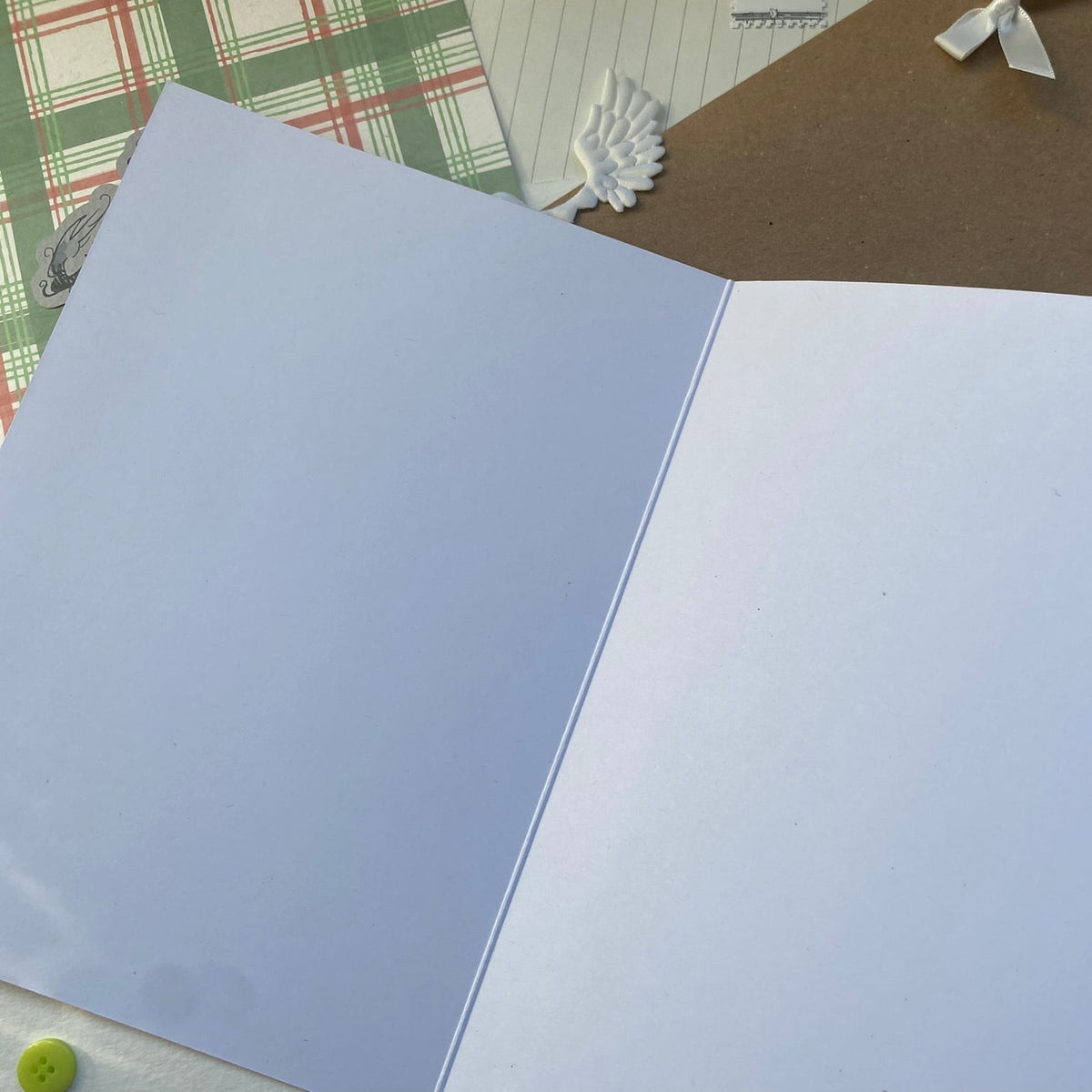 white inside of card