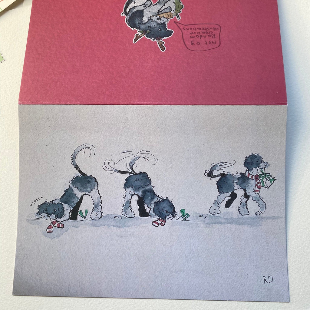 open front and back of card
