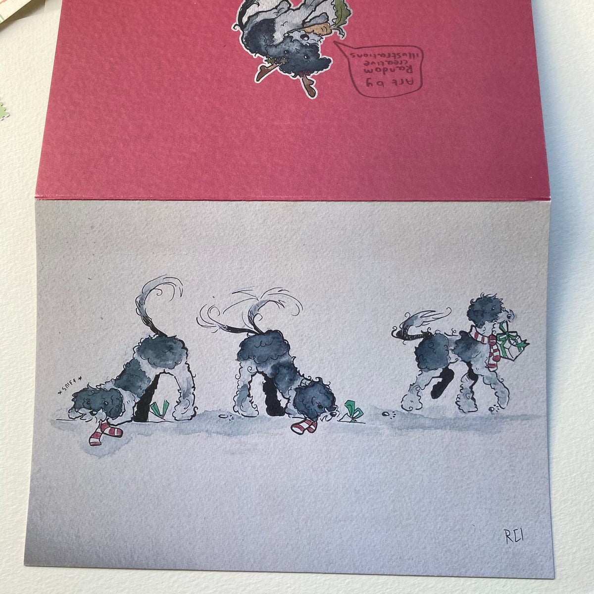 open front and back of card
