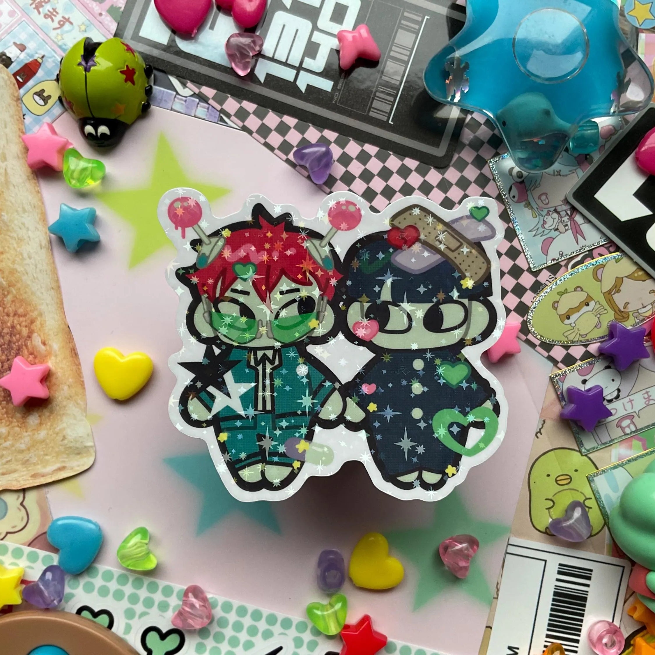 psychic buddy holo sticker