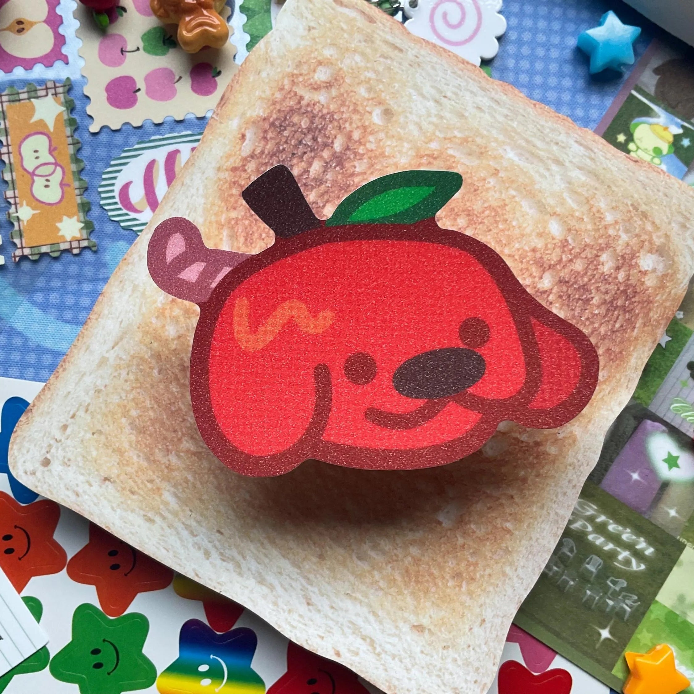 Apple dog glitter stickers