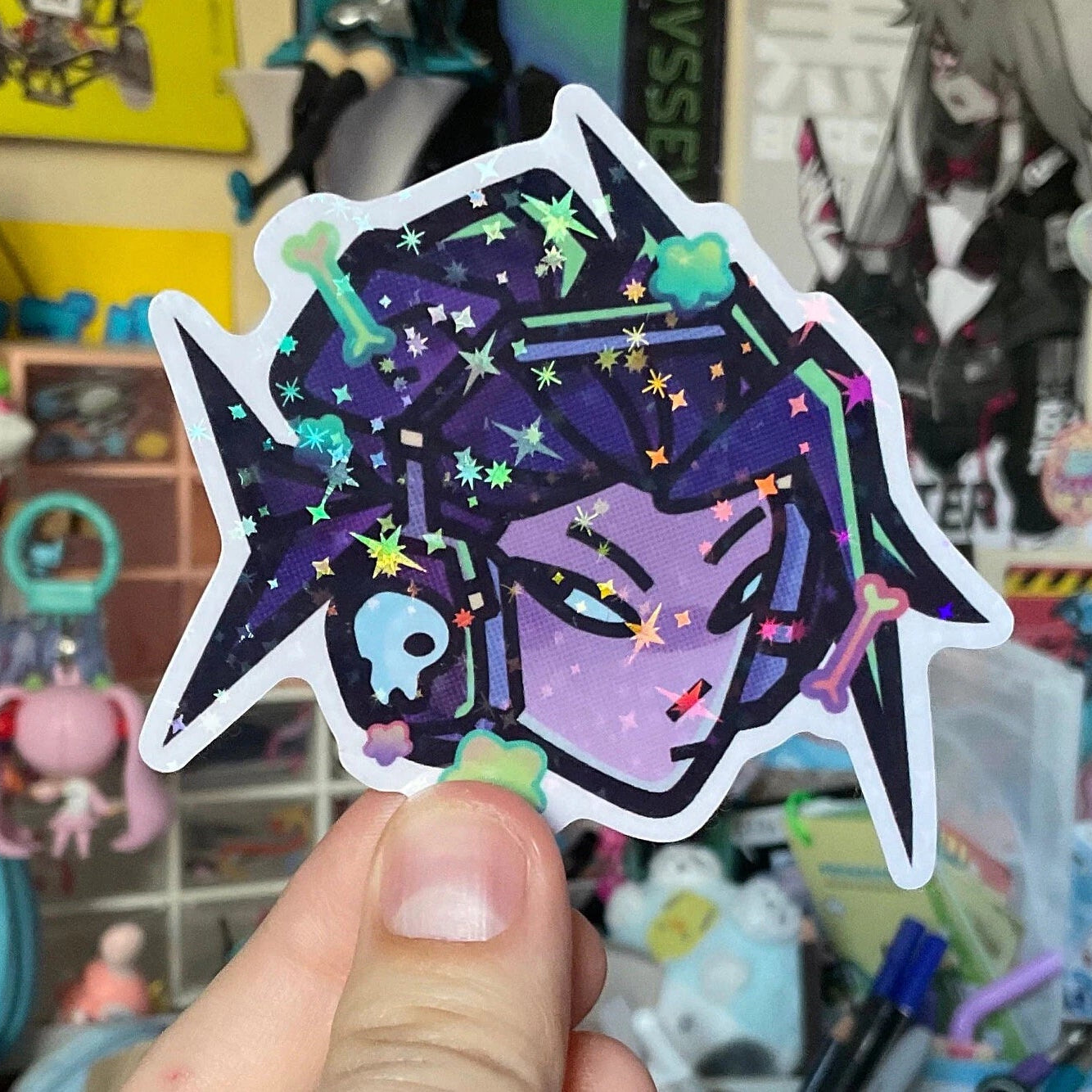 Rockstar sticker head skull sticker