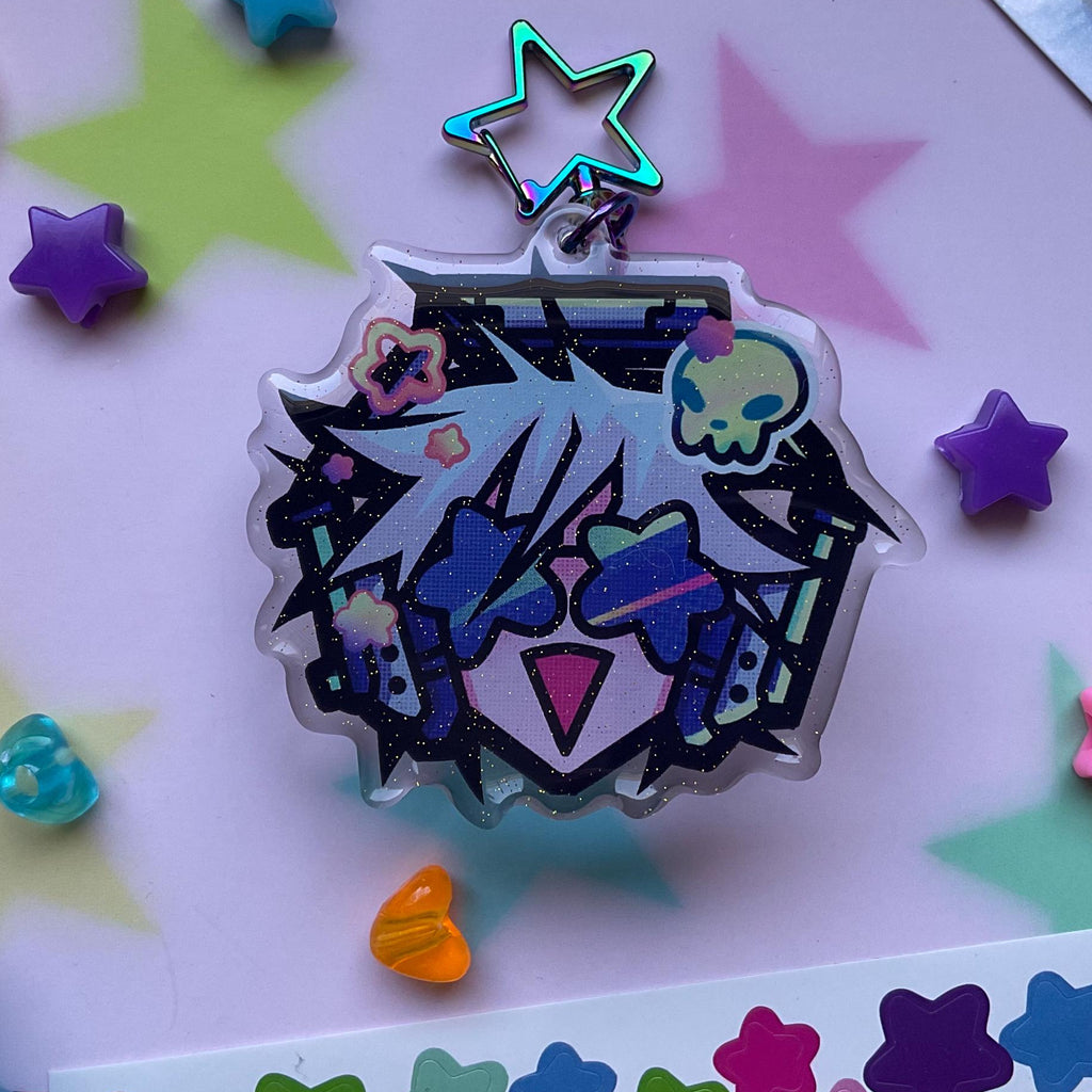 Star glasses rockstar keychain