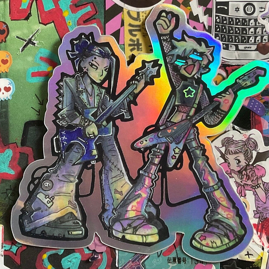 rockstar duo holo sticker