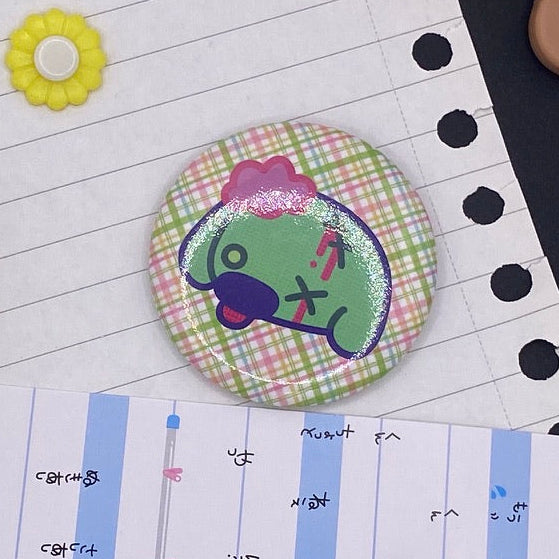 Zombie dog pin badge button